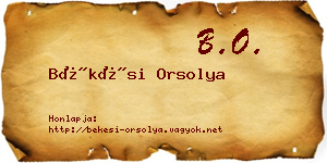 Békési Orsolya névjegykártya